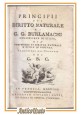 PRINCIPII DEL DIRITTO NATURALE di G Burlamachi 1780 Giovanni Gatti Libro antico