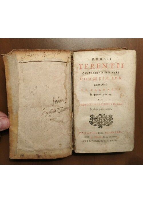 PUBLII TERENTII COMOEDIAE SEX notis Farnabii 1723 Patavii typis seminarii Manfrè