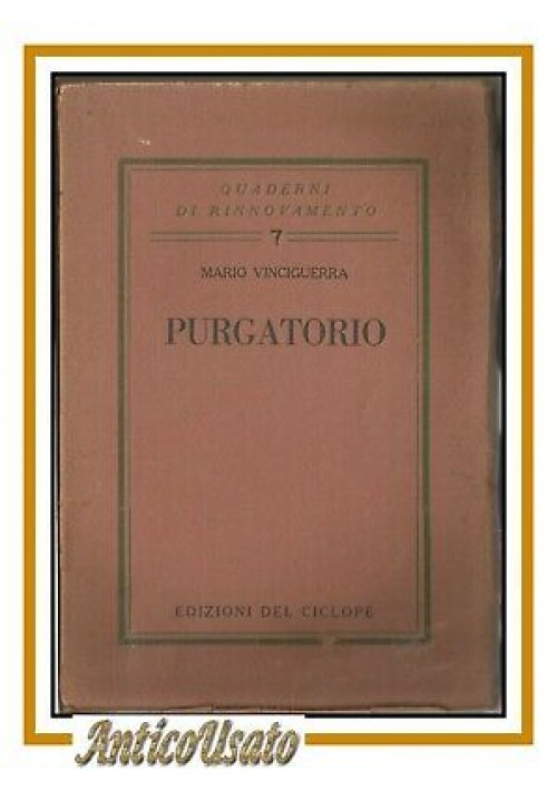 PURGATORIO di Mario Vinciguerra 1929 Palermo Edizioni Del Ciclope libro 