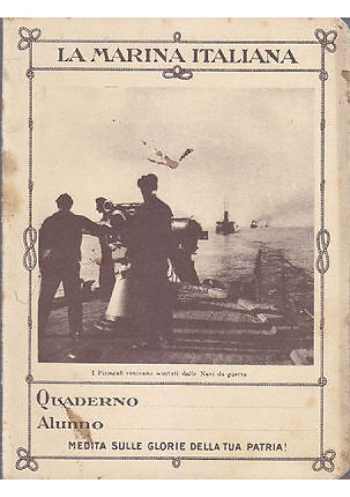 Quaderno La Marina Italiana difesa del traffico marittimo Vintage fascismo