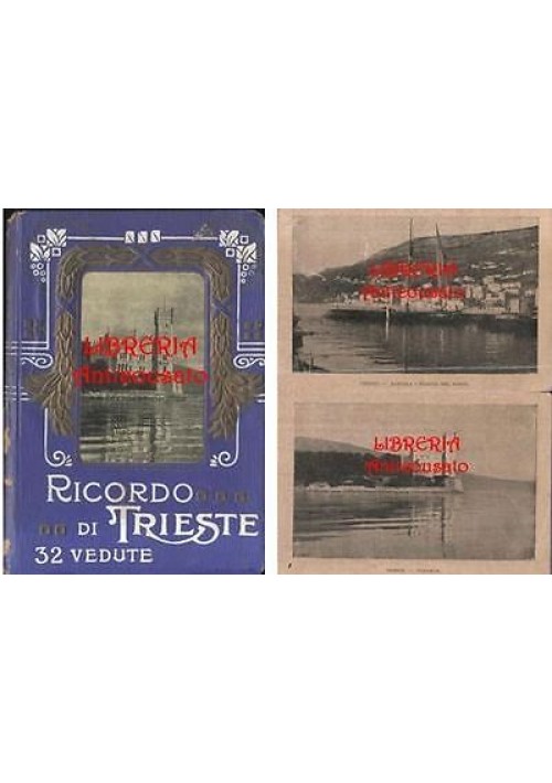 RICORDO DI TRIESTE  32 VEDUTE  - ORIGINALE ANNI '20 libretto tipo cartoline