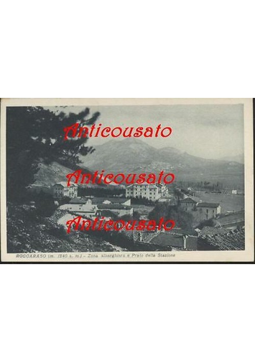 ROCCARASO ZONA ALBERGHIERA E PRATO DELLA STAZIONE cartolina originale Vintage