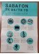 SABAFON TK 84 - 75 Depliant Brochure Radio Magnetofoni fonografi radiofonografo