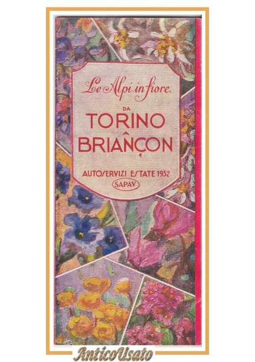 SAPAV 1932 Depliant Orario Autoservizi Da Torino a Biancon Brochure Vintage
