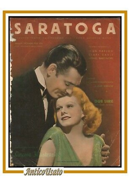 SARATOGA film supplemento CINEMA ILLUSTRAZIONE 1937 giornale Clark Gable Harlow