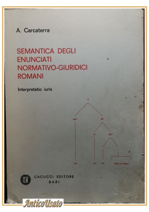 ESAURITO - SEMANTICA DEGLI ENUNCIATI NORMATIVO GIURIDICI ROMANI di Carcaterra Libro Diritto