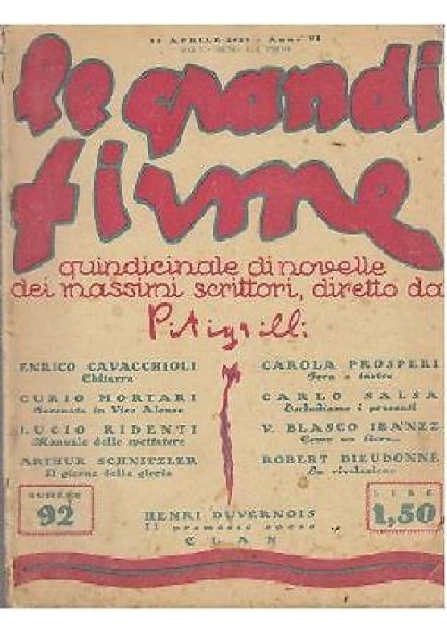 SERA A TEATRO di Carola Prosperi Le grandi firme anno VI n 92 - 15 aprile 1928  