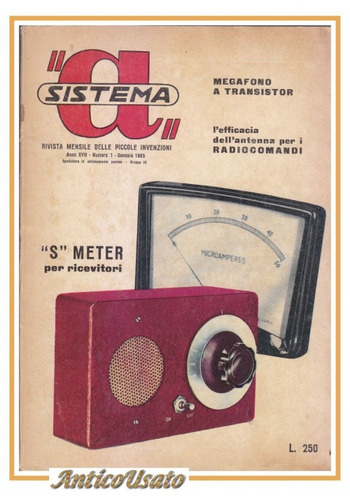 SISTEMA A gennaio 1965 rivista vintage fai da te elettronica megafono s meter