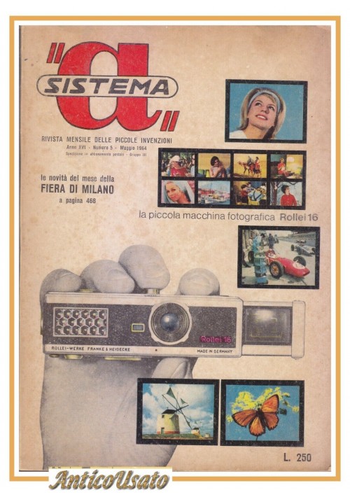 SISTEMA A maggio 1964 rivista vintage fai da te elettronica Rollei 16 Gelosino