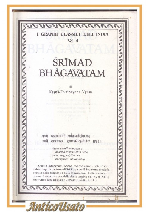 SRIMAD BHAGAVATAM Primo Canto La Creazione 1981 Classici dell'India libro Vyasa