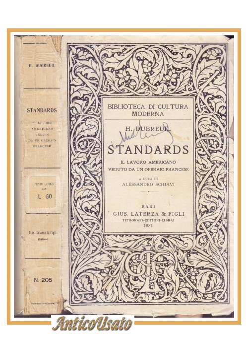 STANDARDS il lavoro americano veduto da operaio francese di Dubreul 1931 Libro