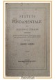 STATUTO FONDAMENTALE DEL REGNO D'ITALIA di Ernesto la Pegna 1871 Libro Antico