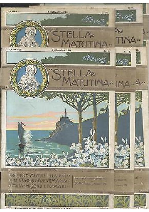 STELLA MATUTINA periodico congregazioni mariane 1911 anno completo 12 numeri