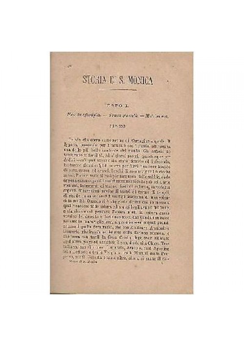 STORIA DI SANTA MONICA di Emilio Bougard - Marietti editore, 1919 (?) 