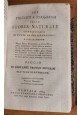 SUI PRINCIPI E PROGRESSI DELLA STORIA NATURALE di Triffon Novello 1809 Libro cpl
