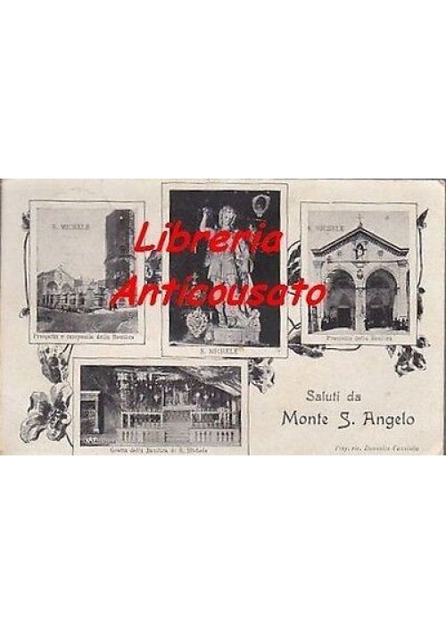 Saluti Da Monte Sant'Angelo Cartolina Foggia Viaggiata 1926 Originale Vintage