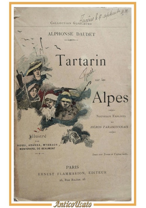 TARTARIN SUR LES ALPES di Alphonse Daudet 1918 Ernest Flammarion libro