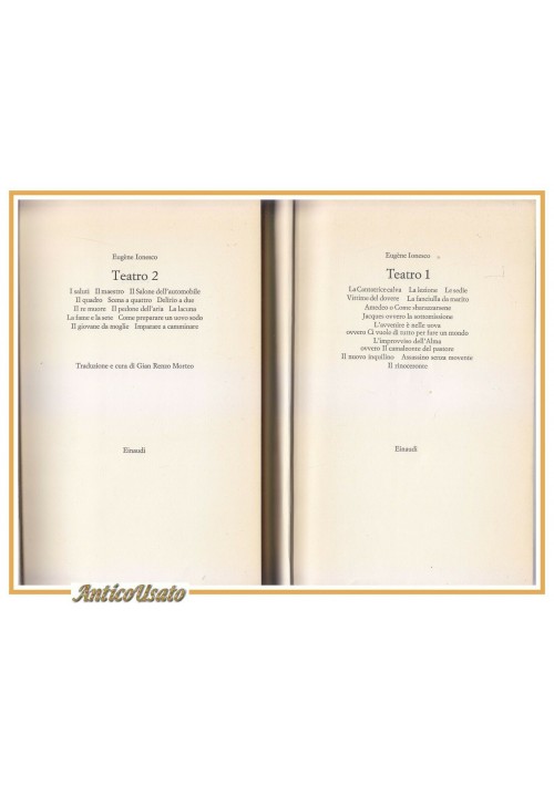 TEATRO di Eugene Ionesco opera completa in 2 volumi 1966 Einaudi libro 