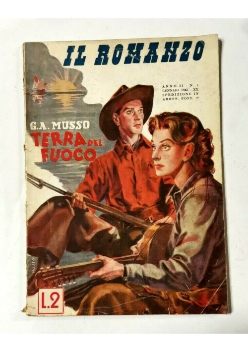 TERRA DEL FUOCO di G A Musso 1942 Società Editoriale Lombarda libro per ragazzi