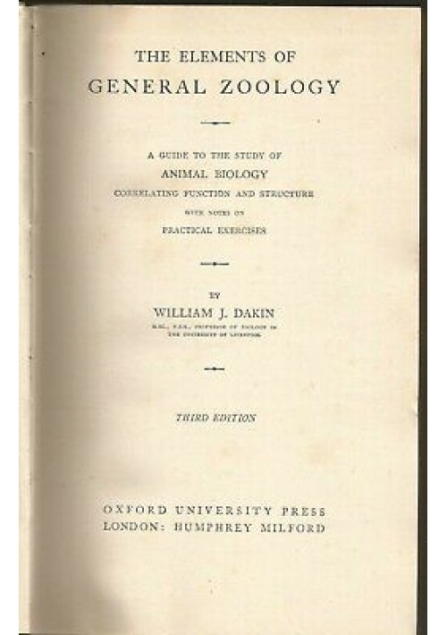 ESAURITO - THE ELEMENTS OF GENERAL ZOOLOGY A guide to the study of animal biology 1942