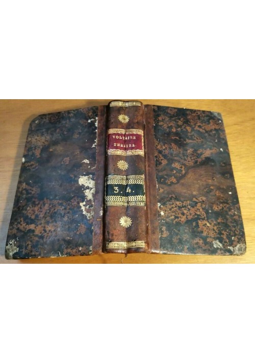 THEATRE di Voltaire volumi 3 e 4 libro antico 1813 Didot teatro originale