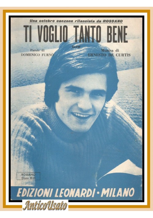 TI VOGLIO TANTO BENE Rossano spartito per canto violino e fisarmonica 1969 song