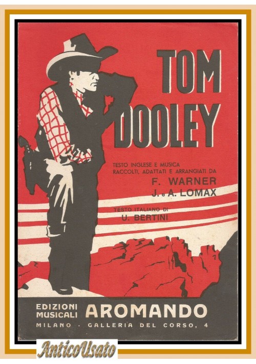 TOM DOOLEY spartito per canto mandolino e fisarmonica 1959 Armando ed musicali