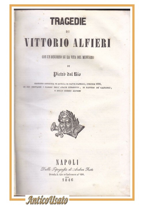 TRAGEDIE di Vittorio Alfieri 1846 Festa  