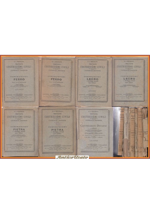 TRATTATO DI COSTRUZIONI CIVILI Breymann 7 volumi 1925 Vallardi libro ferro legno