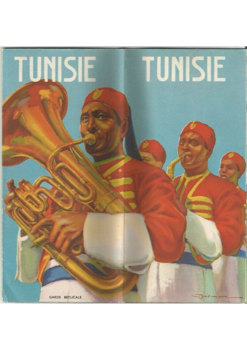 TUNISIE depliant brochure illustrato Belmon turismo tourist anni '50