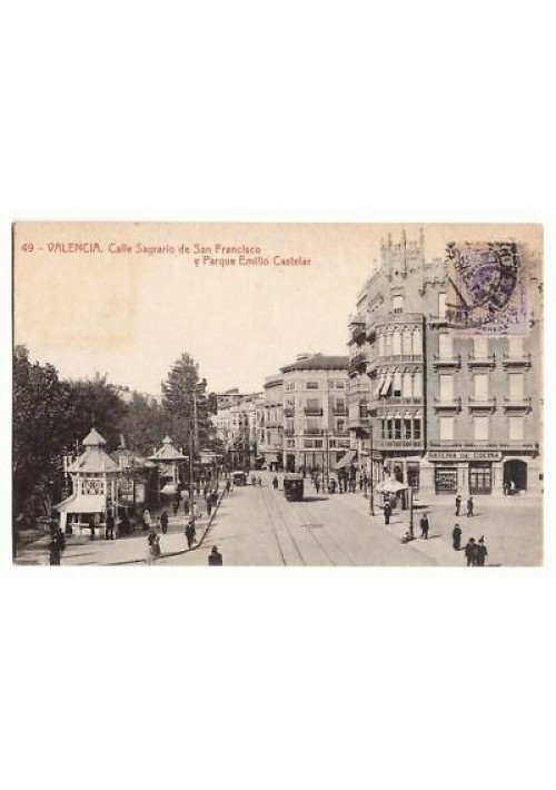 Valencia 4 cartoline tarjetas viaggiate 1916 1926 sagrario San Francisco parque