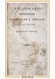 VOCABOLARIO DOMESTICO NAPOLETANO E TOSCANO di Basilio Puoti 1841 Libro antico