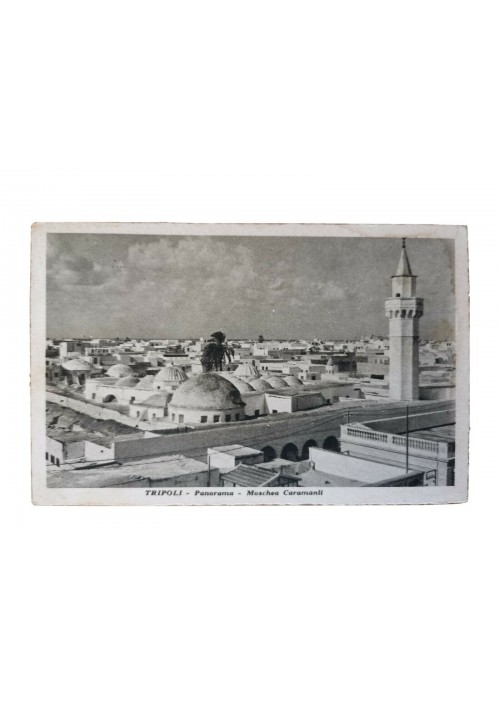 CARTOLINA TRIPOLI panorama Moschea Caramanli VIAGGIATA 1920 