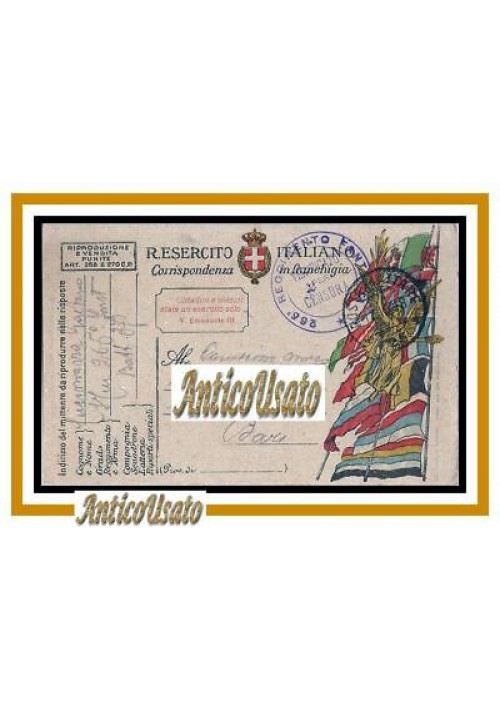 posta militare cartolina postale franchigia 1918 Vicenza 265 reggimento fanteria
